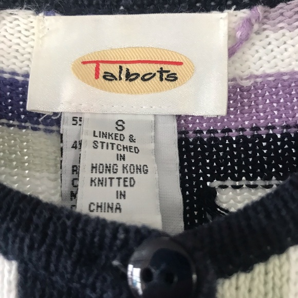 Talbots Geometric Patterned Cardigan Small‎ - Picture 2 of 6